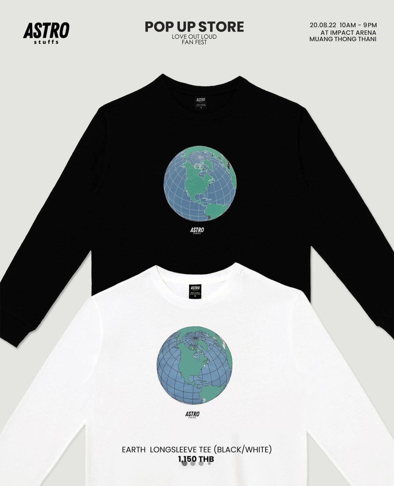 bright ASTRO Stuffs LOVE OUT LOUD COLLECTION earth longsleeve tee